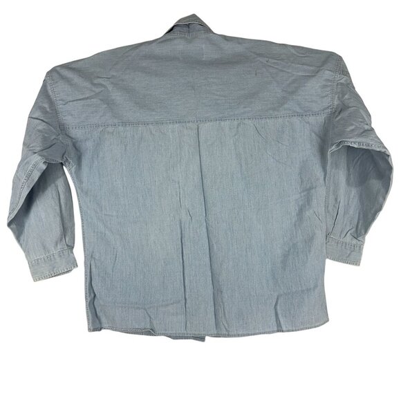 Carroll Reed Women's Embroidered Button Down Shirt Size 14 Blue - Picture 5 of 8